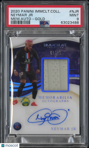 2020 Immaculate Soccer Memorabilia Autographs Neymar JR Auto Gold /10 PSA 9 