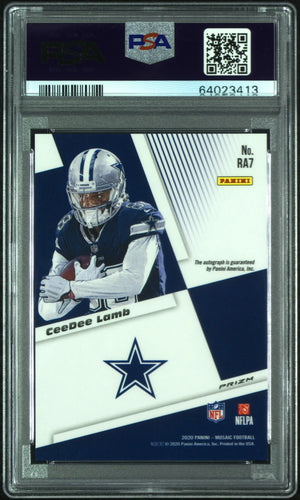 2020 Mosaic Football Rookie RC Auto CeeDee Lamb Autograph PSA 10 Auto 10 