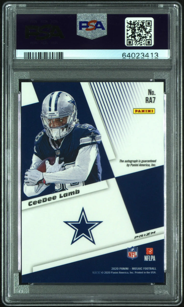 2020 Mosaic Football Rookie RC Auto CeeDee Lamb Autograph PSA 10 Auto 10 
