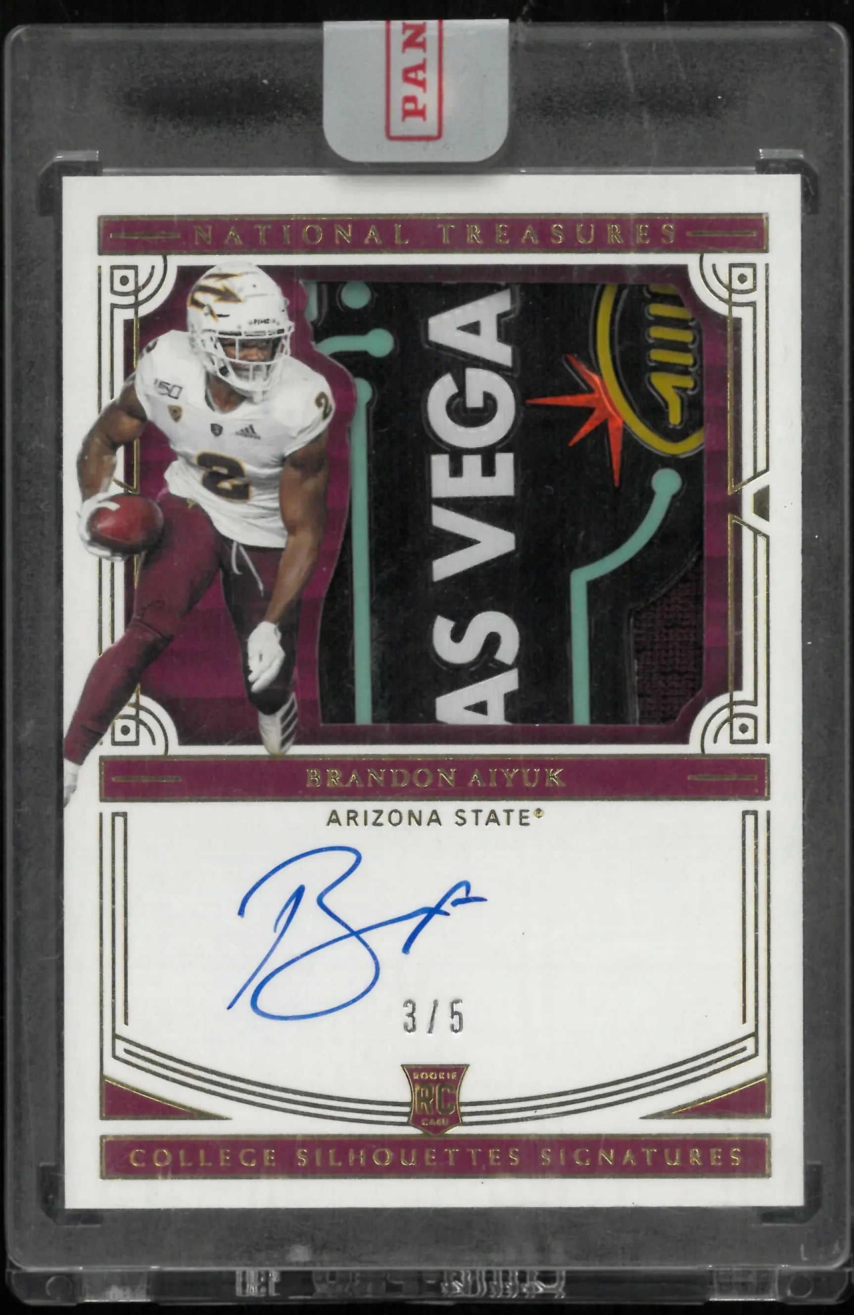 2020 National Treasures Football Collegiate Brandon Aiyuk RC Patch Auto /5 