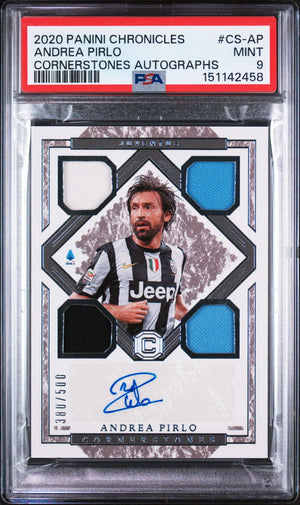 2020 Panini Chronicles Cornerstones Autograph Patch Andrea Pirlo Auto /500 PSA 9 