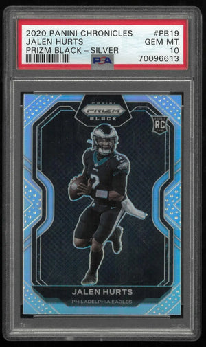 2020 Panini Chronicles Prizm Black Rookie Jalen Hurts RC Silver Prizm PSA 10 