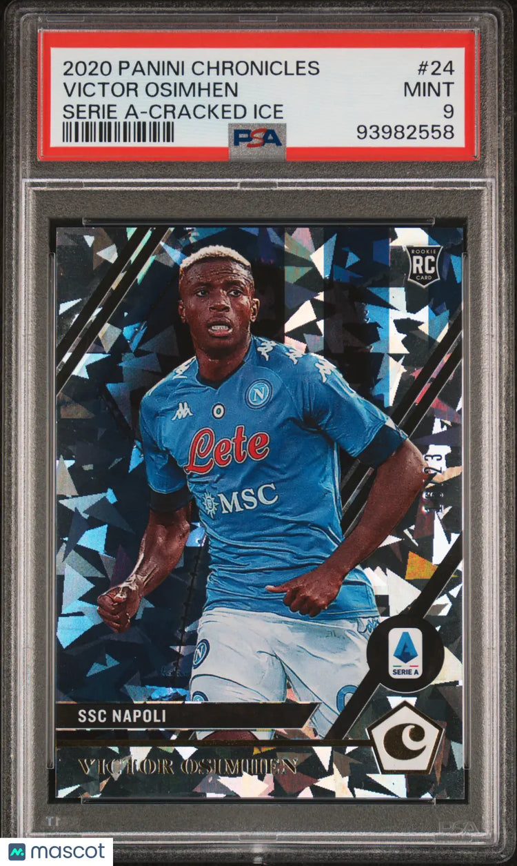 2020 Panini Chronicles Serie A Victor Osimhen RC Rookie Cracked Ice PSA 9 /23 