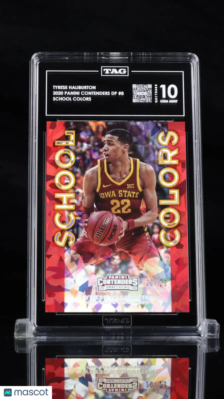 2020 Panini Contenders Draft Picks Tyrese Haliburton School Colors TAG 10 