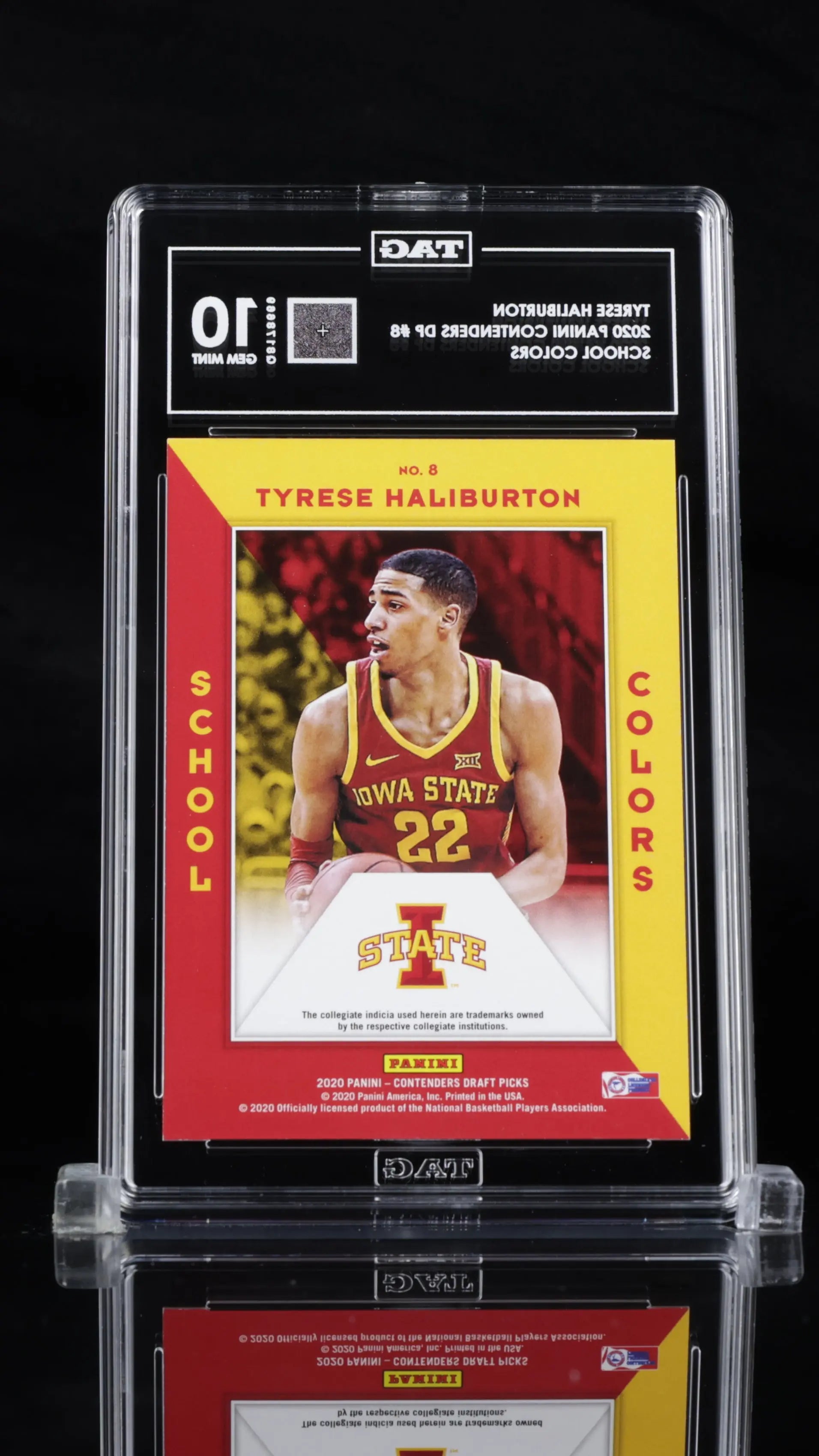 2020 Panini Contenders Draft Picks Tyrese Haliburton School Colors TAG 10 