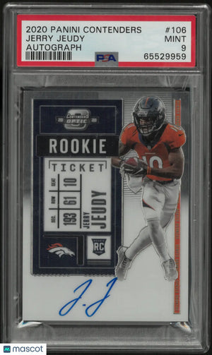 2020 Panini Contenders Jerry Jeudy Rookie Autograph Auto RC PSA 9 