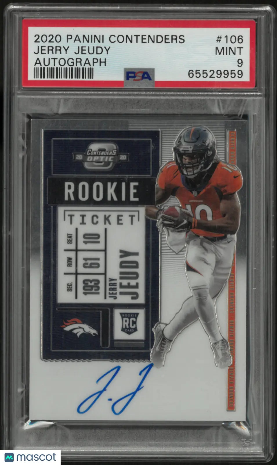 2020 Panini Contenders Jerry Jeudy Rookie Autograph Auto RC PSA 9 