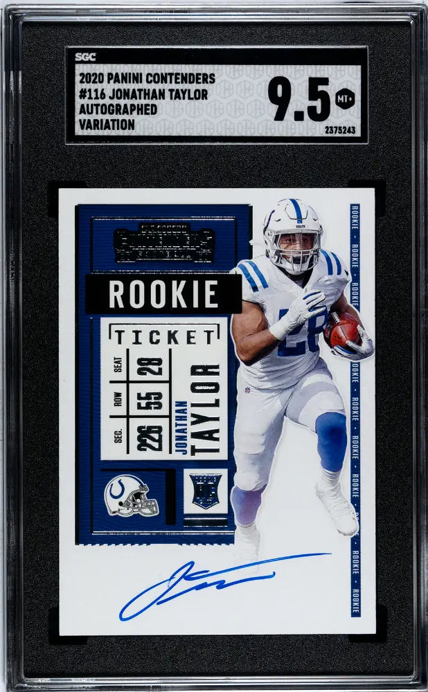 2020 Panini Contenders Rookie Autograph Jonathan Taylor Auto RC SGC 9.5 