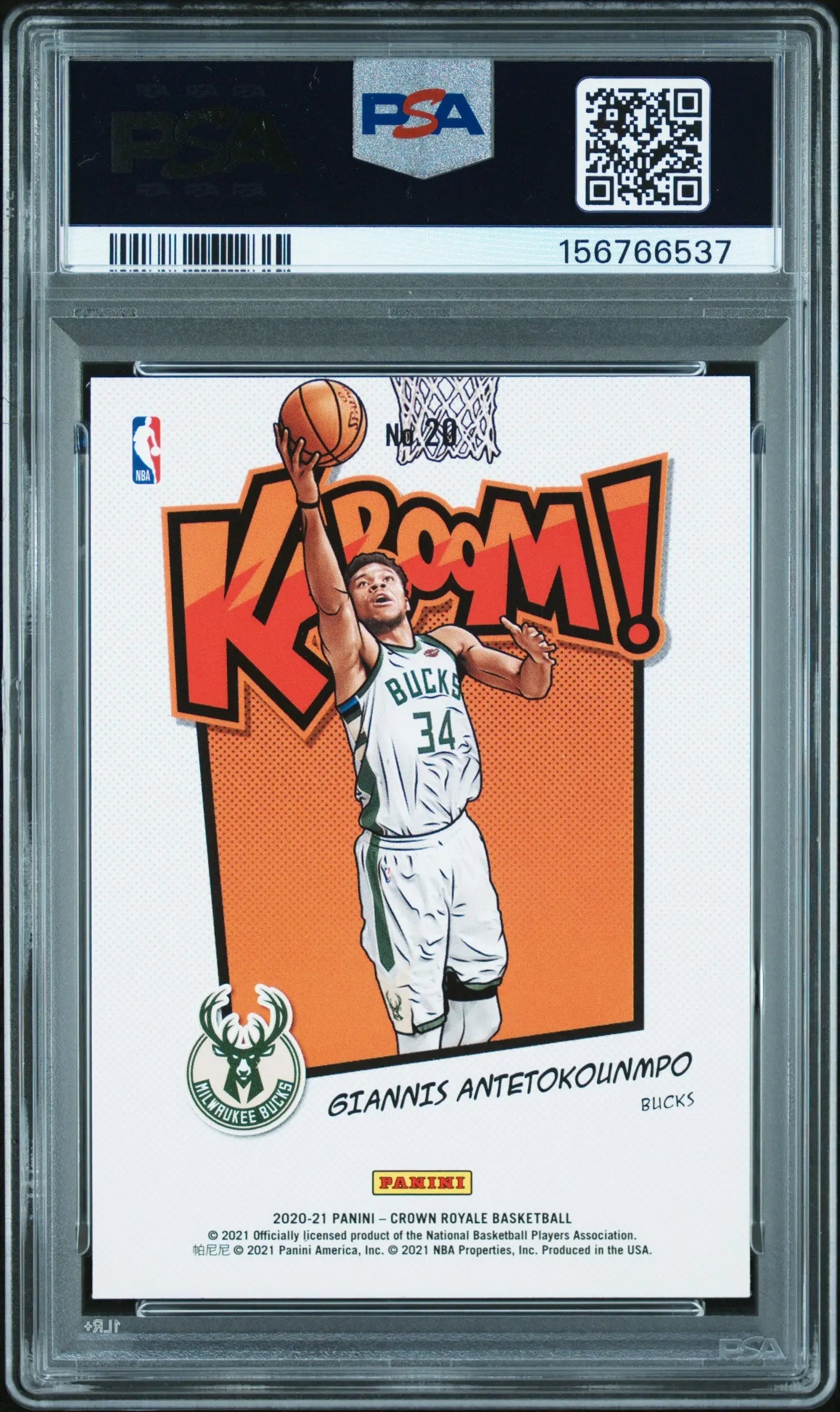 2020 Panini Crown Royale Kaboom! Giannis Antetokounmpo #20 PSA 10 