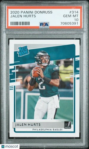 2020 Panini Donruss Football Jalen Hurts Rated Rookie PSA 10 