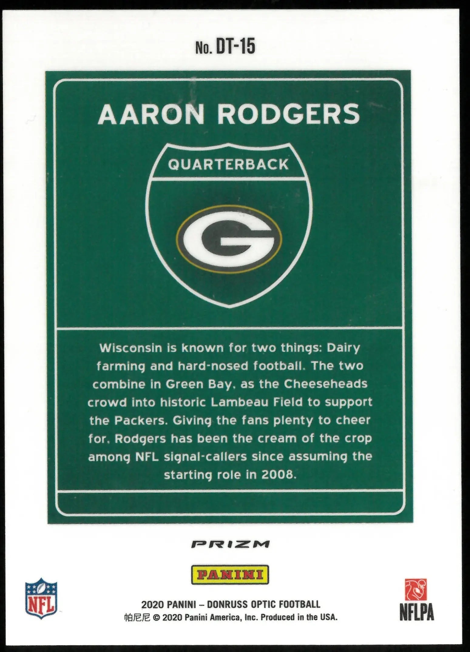 2020 Panini Donruss Optic Football Downtown! Aaron Rodgers 