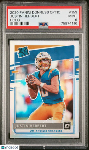 2020 Panini Donruss Optic Justin Herbert #153 Holo PSA 9 