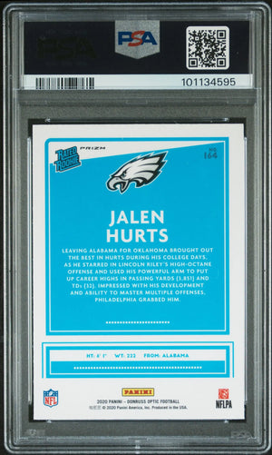 2020 Panini Donruss Optic Rated Rookie Jalen Hurts Blue Scope RC PSA 10 