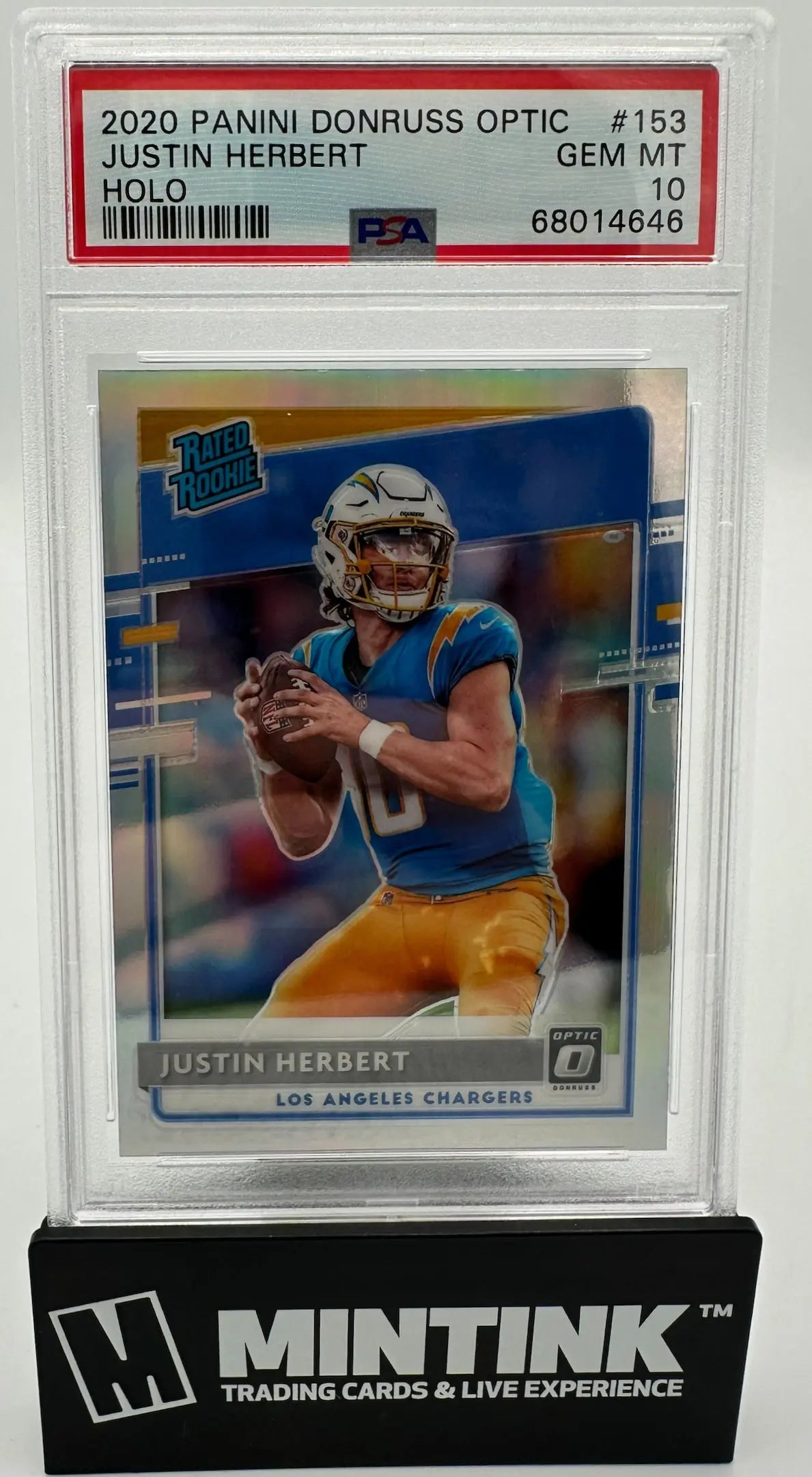 2020 Panini Donruss Optic Rated Rookie Justin Herbert Holo RC PSA 10 