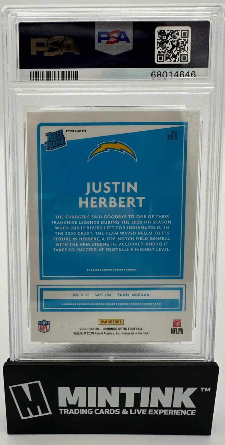 2020 Panini Donruss Optic Rated Rookie Justin Herbert Holo RC PSA 10 