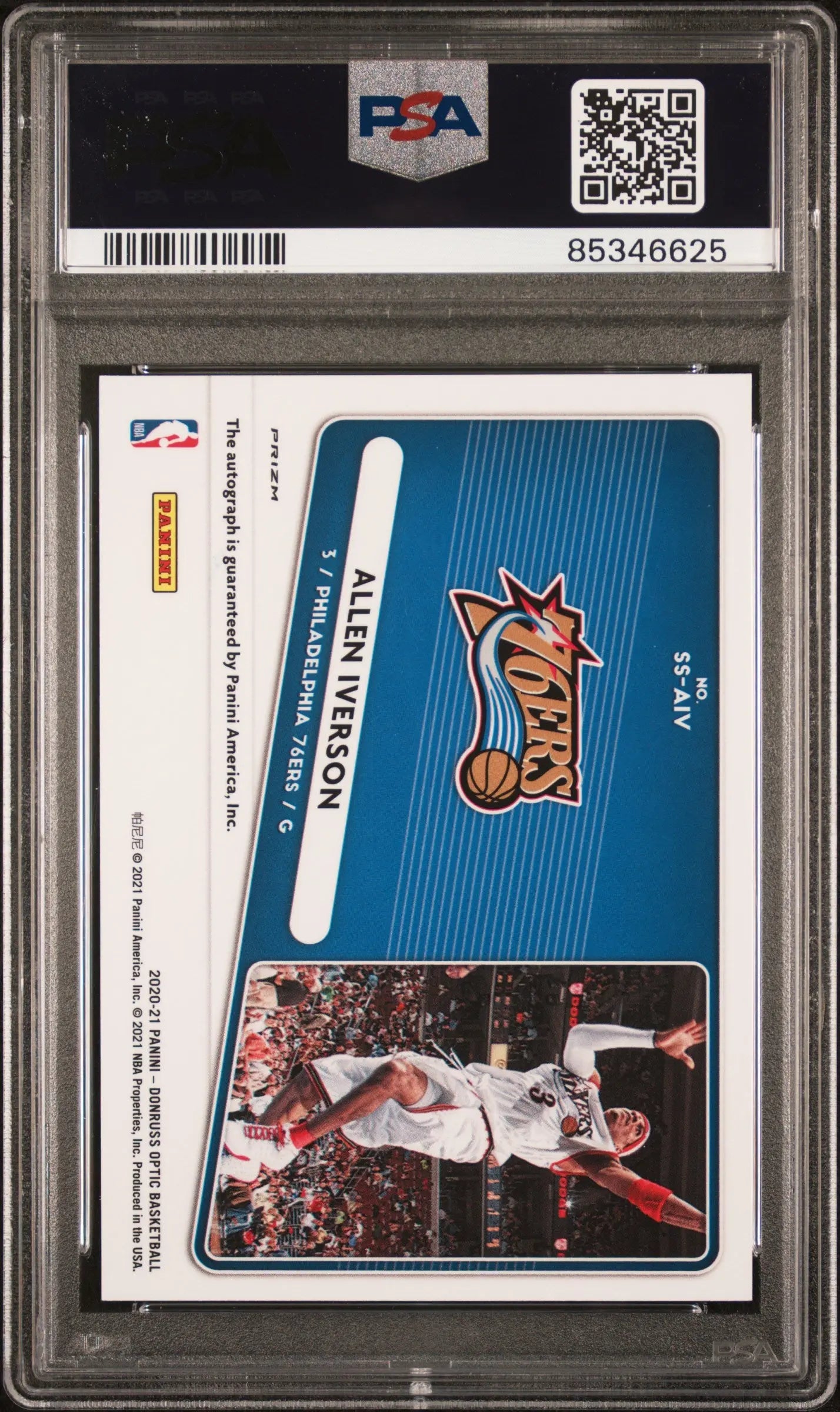 2020 Panini Donruss Optic Signature Series Allen Iverson #SSAIV Choice PSA 10 