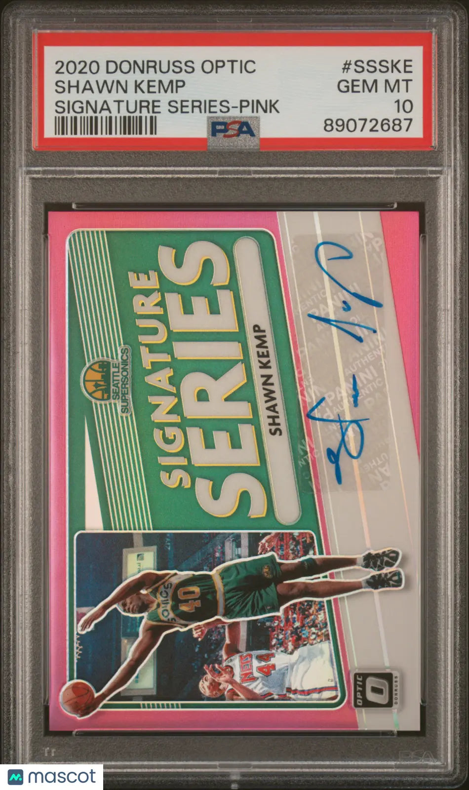 2020 Panini Donruss Optic Signature Series Shawn Kemp #SSSKE Pink PSA 10 