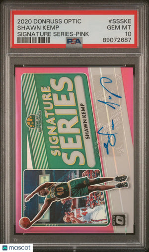 2020 Panini Donruss Optic Signature Series Shawn Kemp #SSSKE Pink PSA 10 