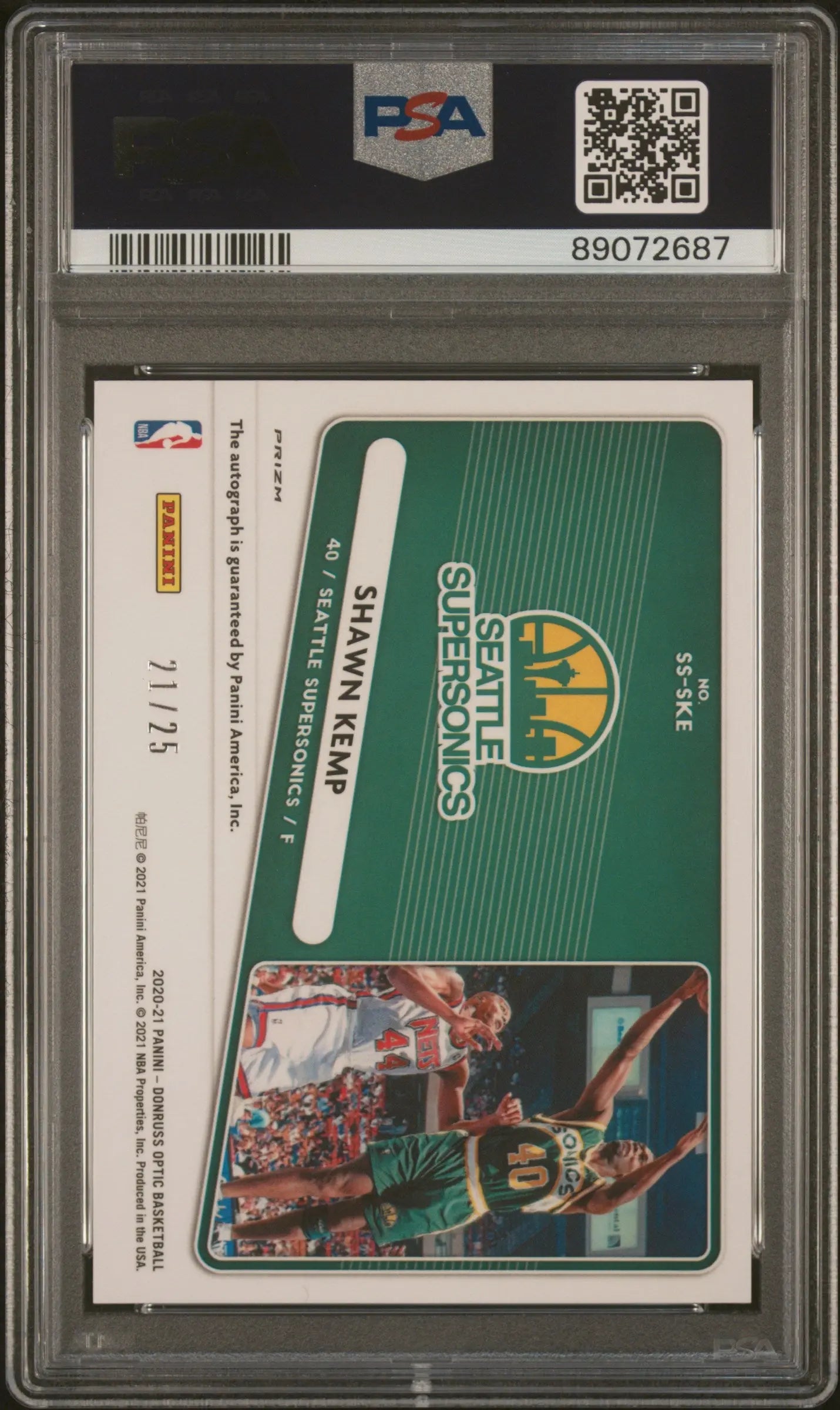 2020 Panini Donruss Optic Signature Series Shawn Kemp #SSSKE Pink PSA 10 