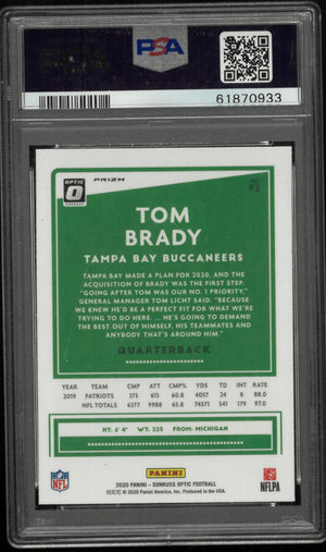 2020 Panini Donruss Optic Tom Brady Holo PSA 10 