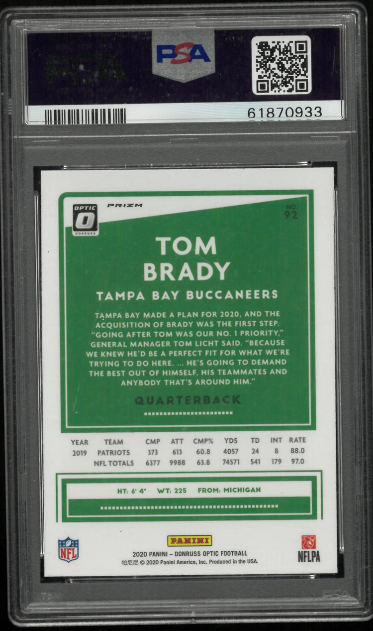 2020 Panini Donruss Optic Tom Brady Holo PSA 10 