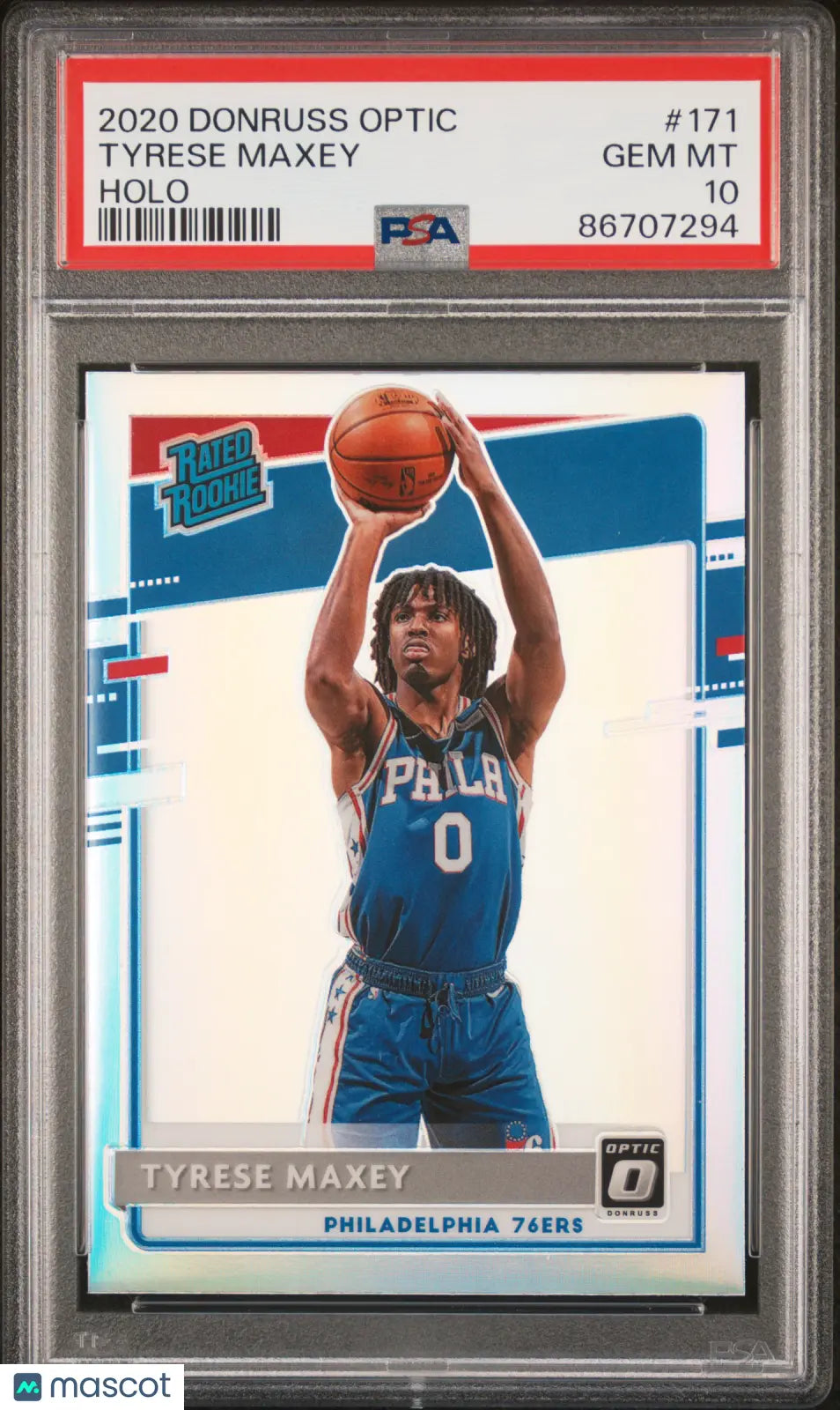 2020 Panini Donruss Optic Tyrese Maxey Rated Rookie Holo PSA 10 