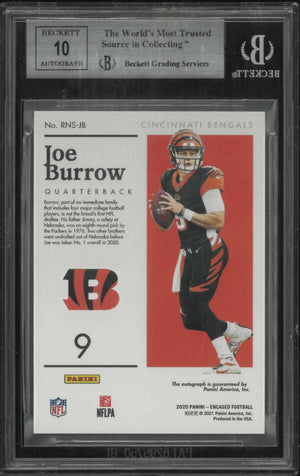 2020 Panini Encased Rookie Notable Signatures Joe Burrow Auto RC /75 BGS 9 