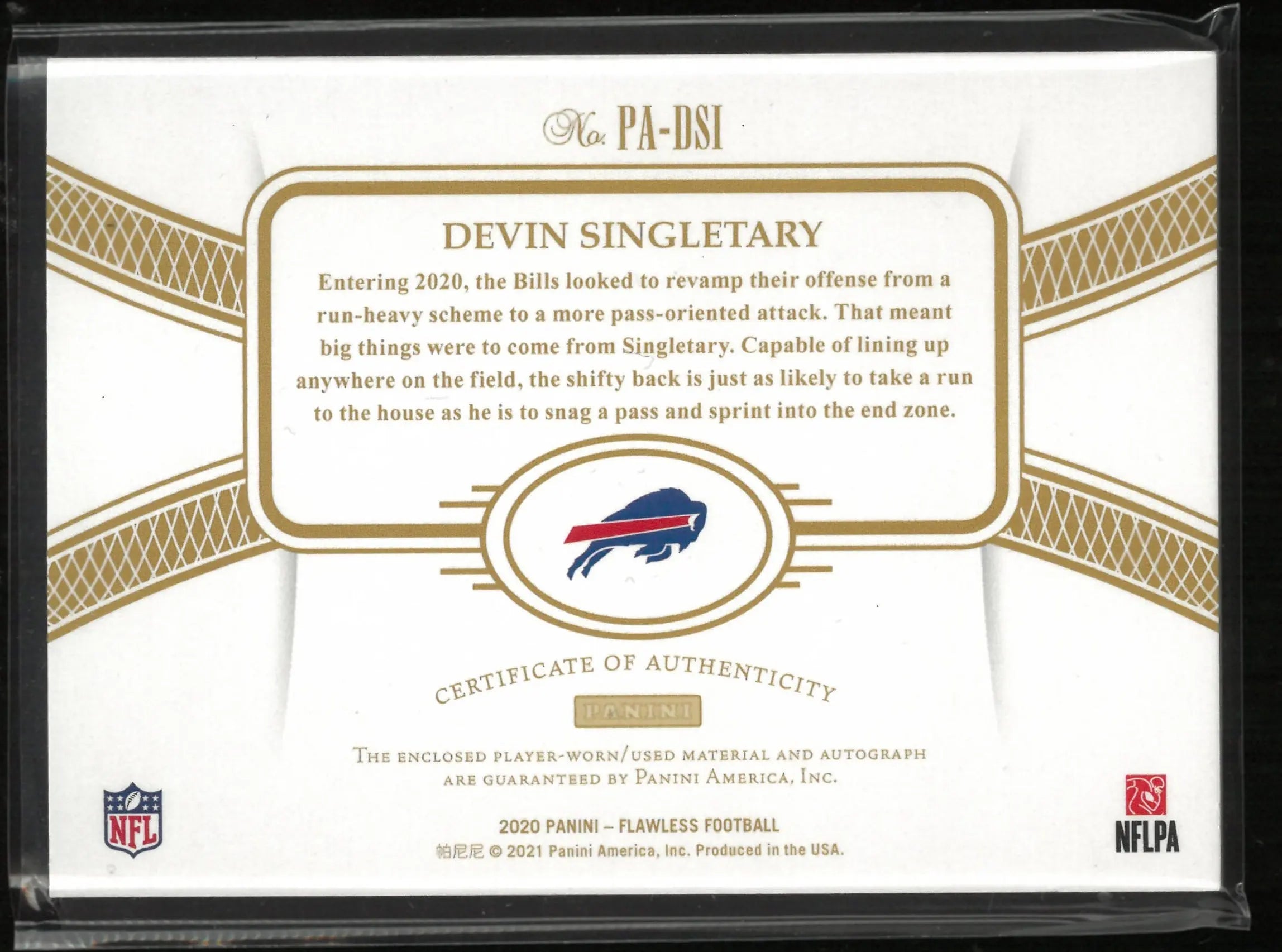 2020 Panini Flawless Autograph Patch Devin Singletary Auto /20 
