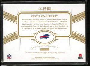 2020 Panini Flawless Autograph Patch Devin Singletary Auto /20 