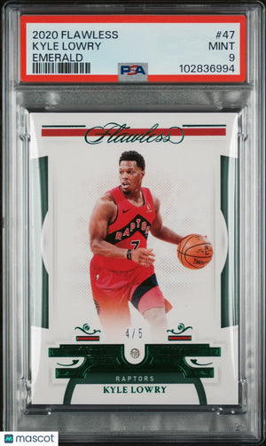 2020 Panini Flawless Kyle Lowry #47 Emerald  /5 PSA 9 