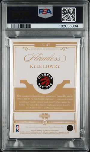 2020 Panini Flawless Kyle Lowry #47 Emerald  /5 PSA 9 