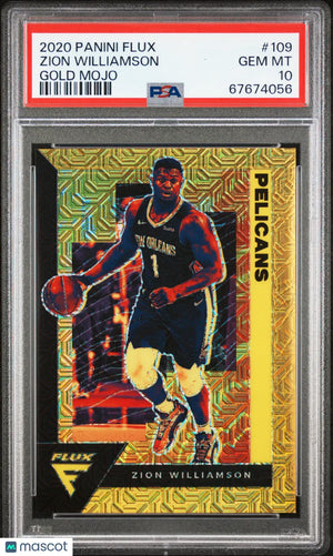 2020 Panini Flux Basketball Zion Williamson #109 Gold Mojo PSA 10 /10 