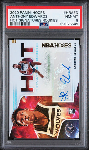 2020 Panini Hoops Hot Signatures Autograph Rookies Anthony Edwards Auto RC PSA 8 