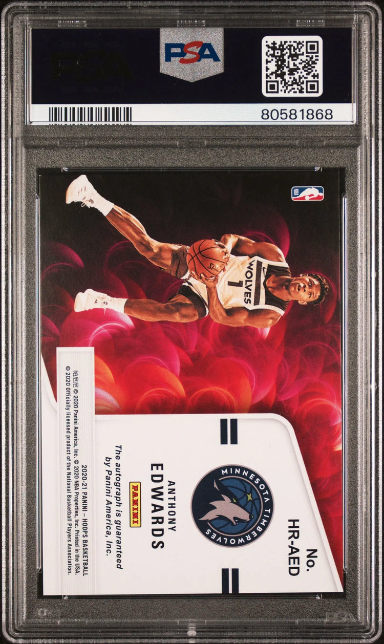 2020 Panini Hoops Hot Signatures Rookie Auto Anthony Edwards #HRAED PSA 9 