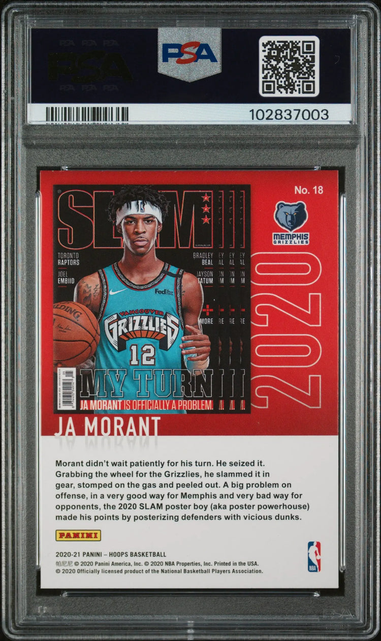 2020 Panini Hoops Slam Ja Morant #18 Holo PSA 9 