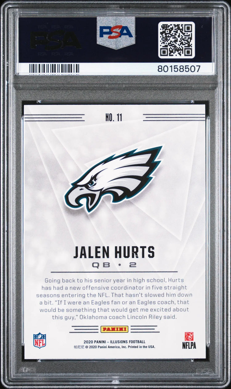 2020 Panini Illusions Football Jalen Hurts RC Rookie Retail PSA 10 