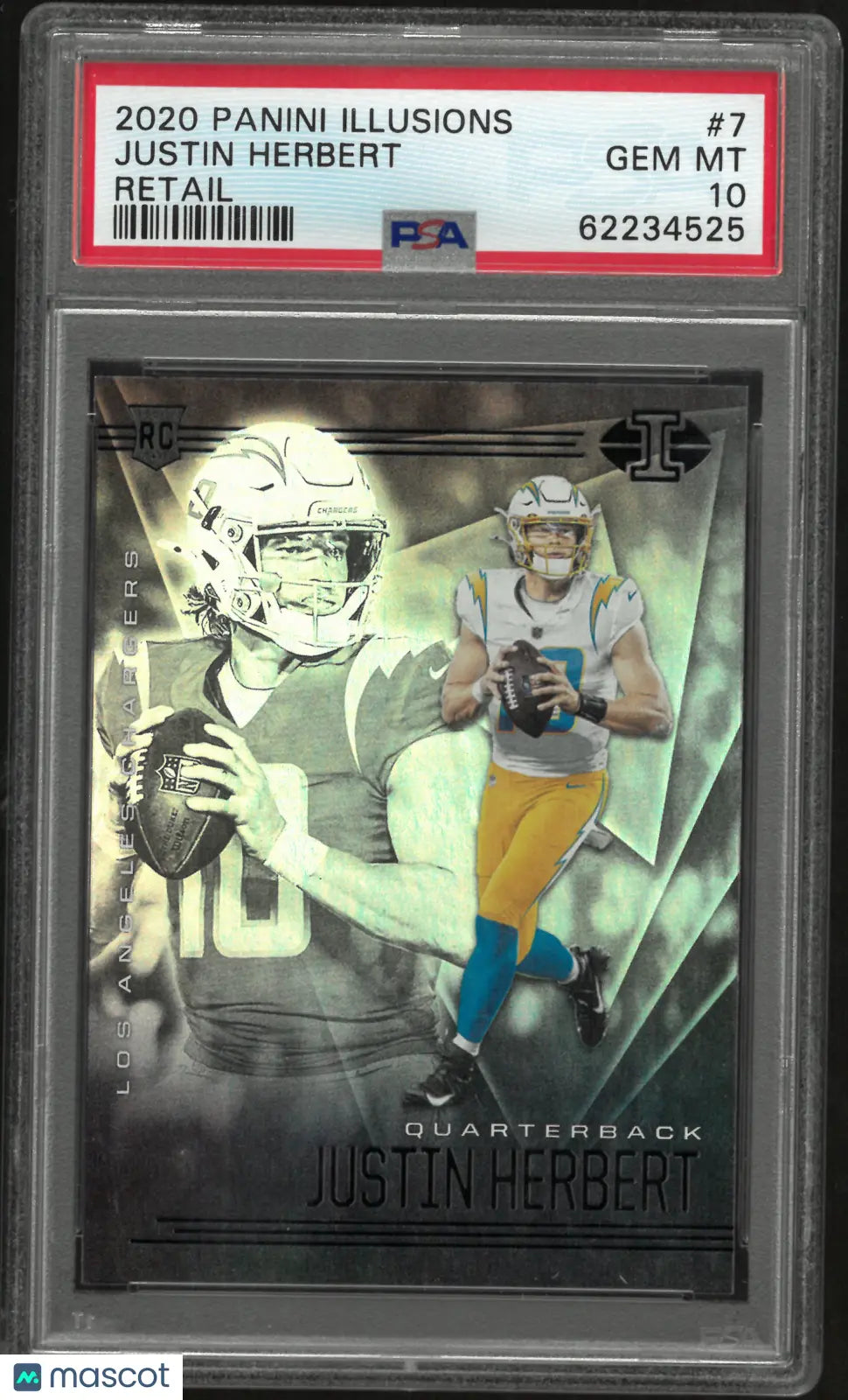 2020 Panini Illusions Justin Herbert Rookie RC Retail PSA 10 