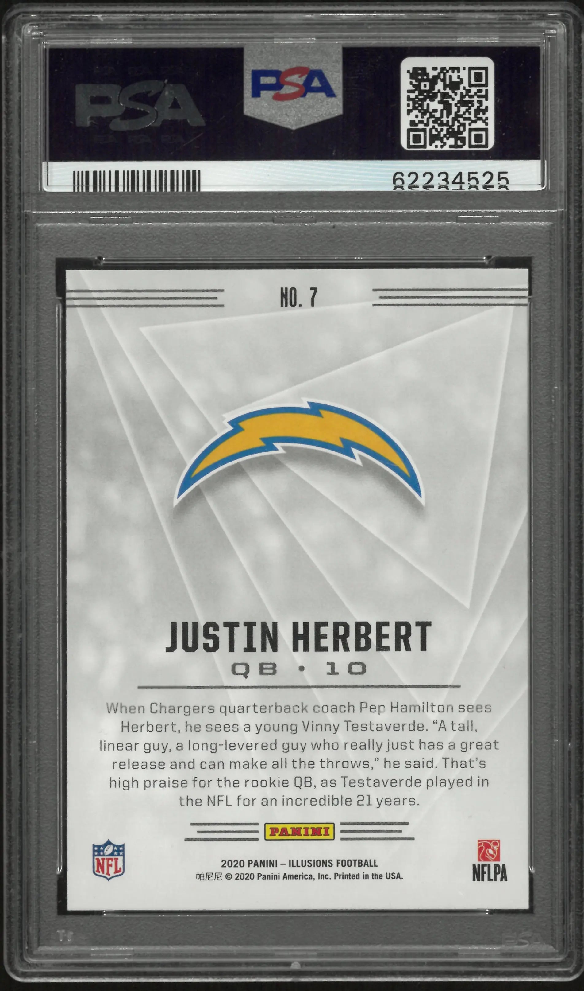 2020 Panini Illusions Justin Herbert Rookie RC Retail PSA 10 