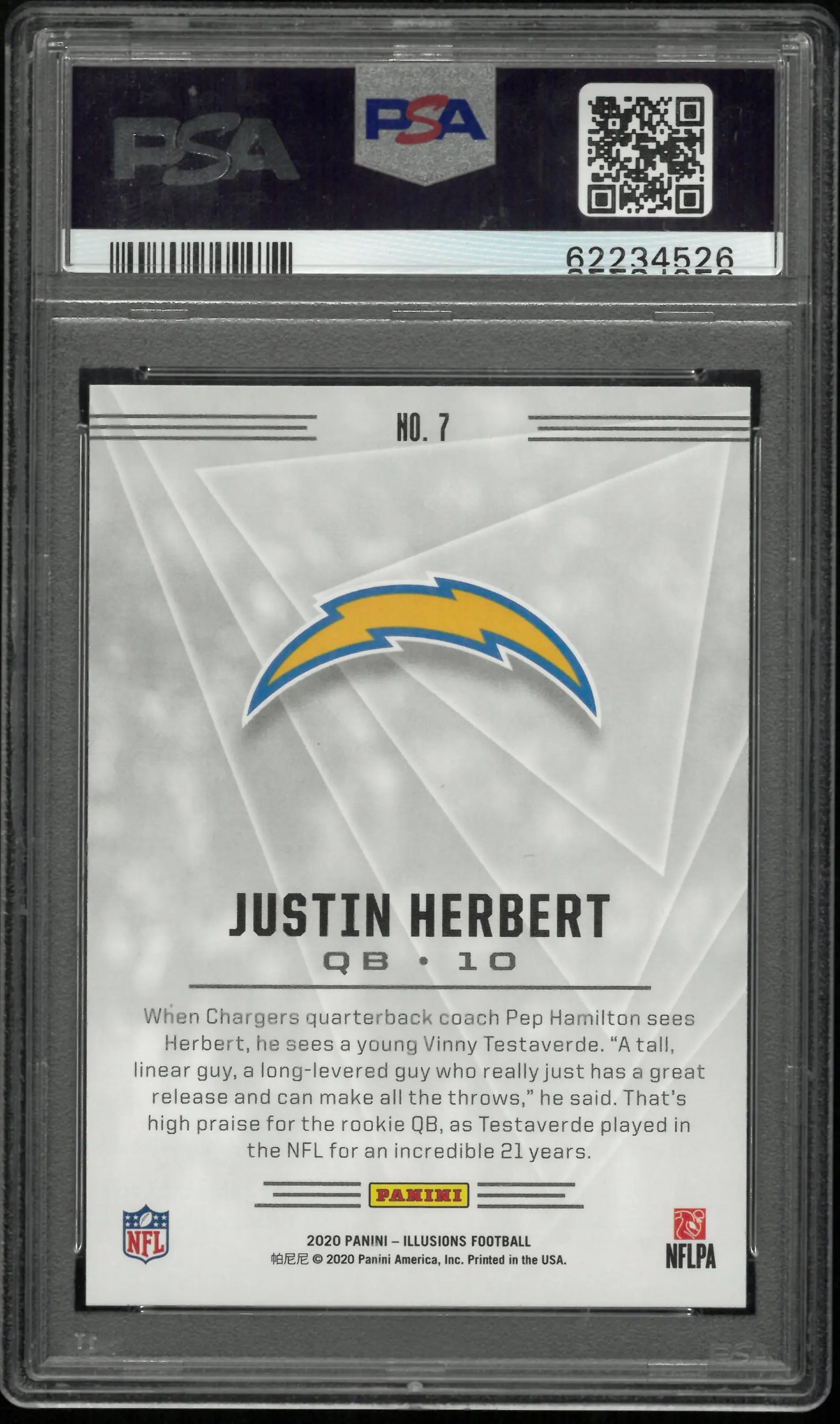 2020 Panini Illusions Justin Herbert Rookie RC Retail PSA 10 