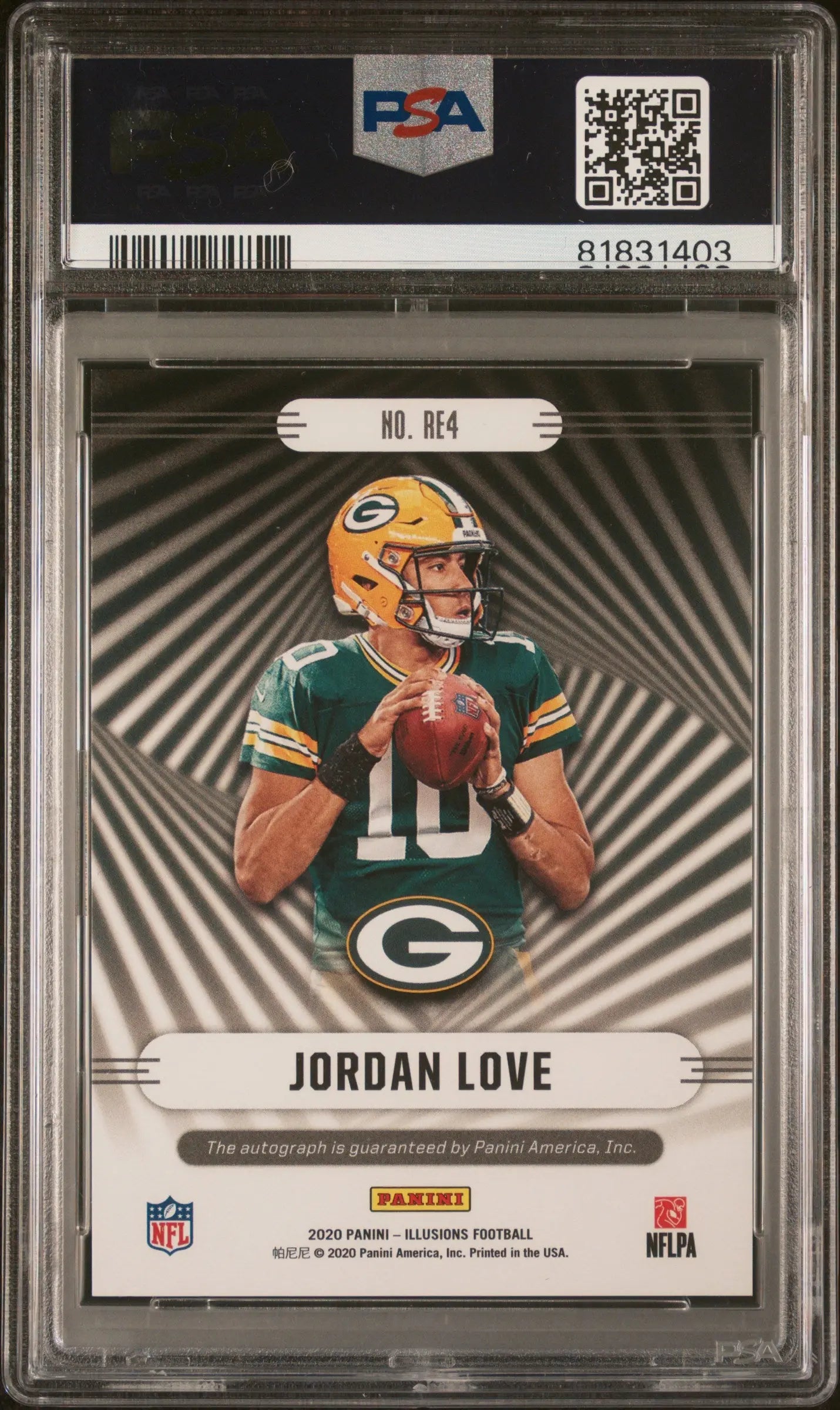 2020 Panini Illusions Rookie Endorsement Autograph Jordan Love Blue RC/99 PSA 10 