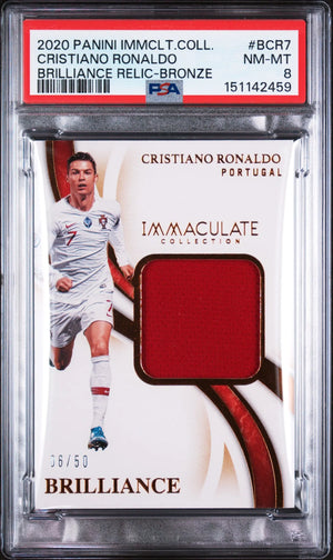 2020 Panini Immaculate Brilliance Relic Bronze Cristiano Ronaldo #BCR7 /50 PSA 8 