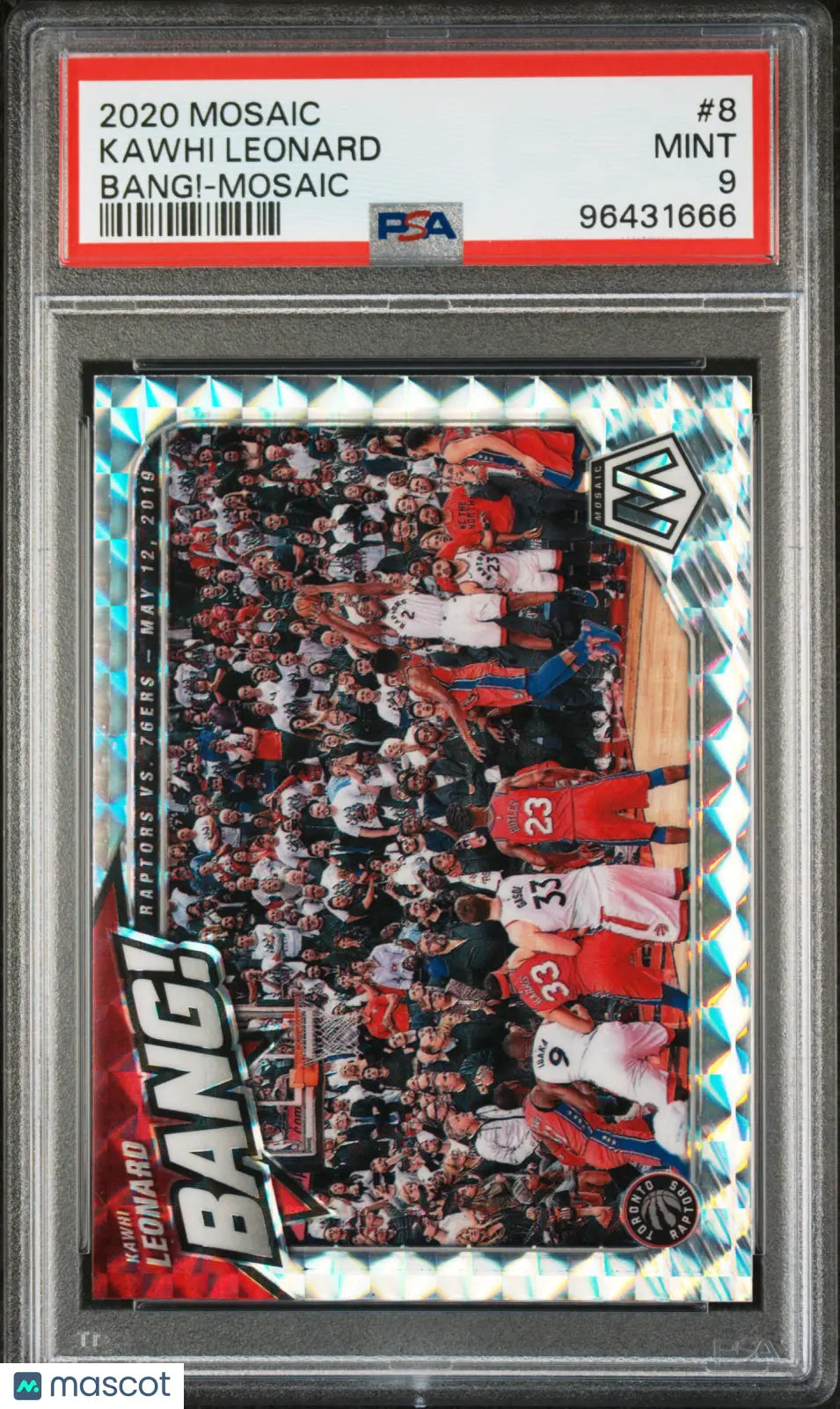 2020 Panini Mosaic Bang! Kawhi Leonard #8 PSA 9 The Shot 
