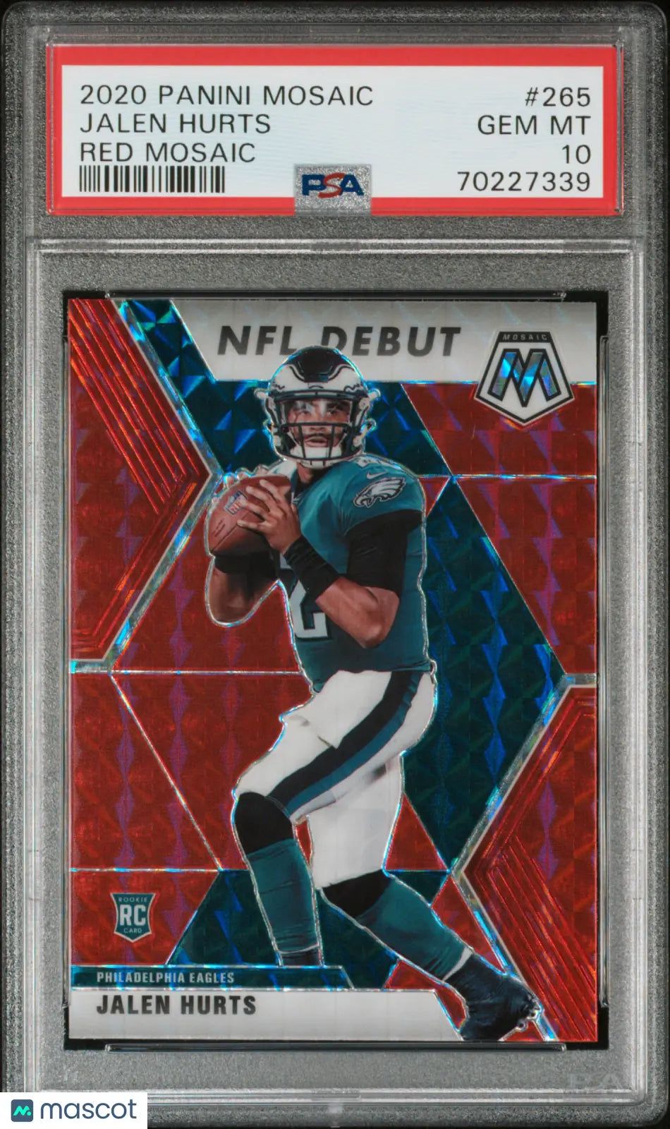 2020 Panini Mosaic Football Jalen Hurts NFL Debut RC Rookie Red PSA 10 