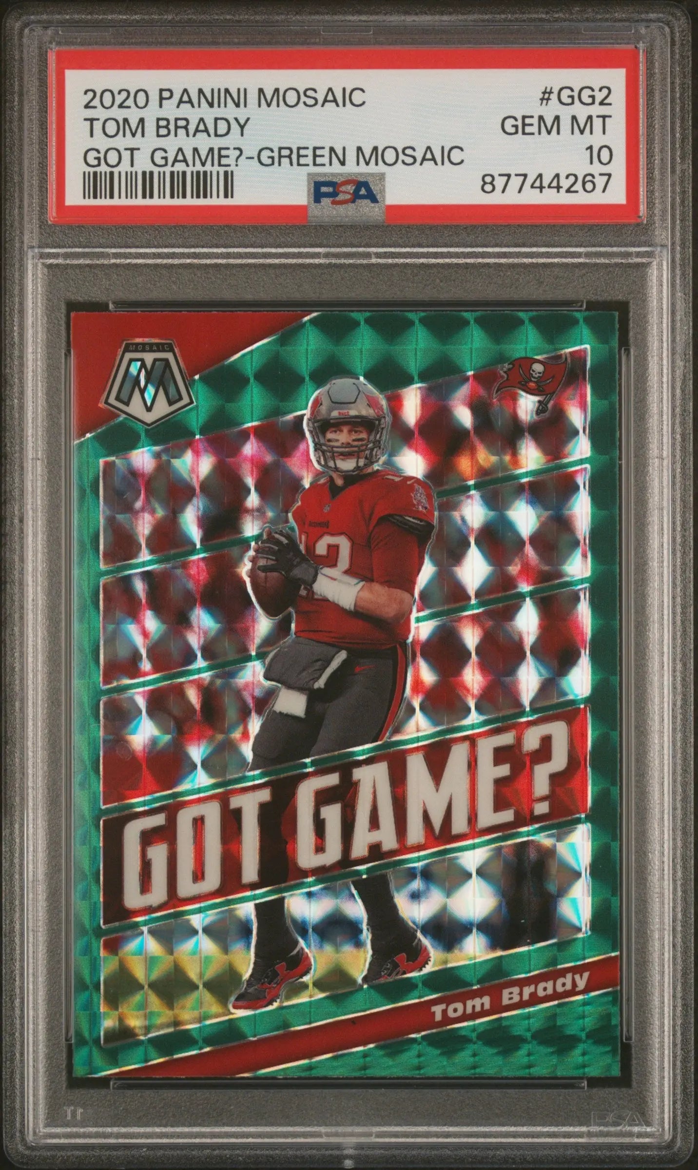 2020 Panini Mosaic Got Game? Tom Brady Green PSA 10 