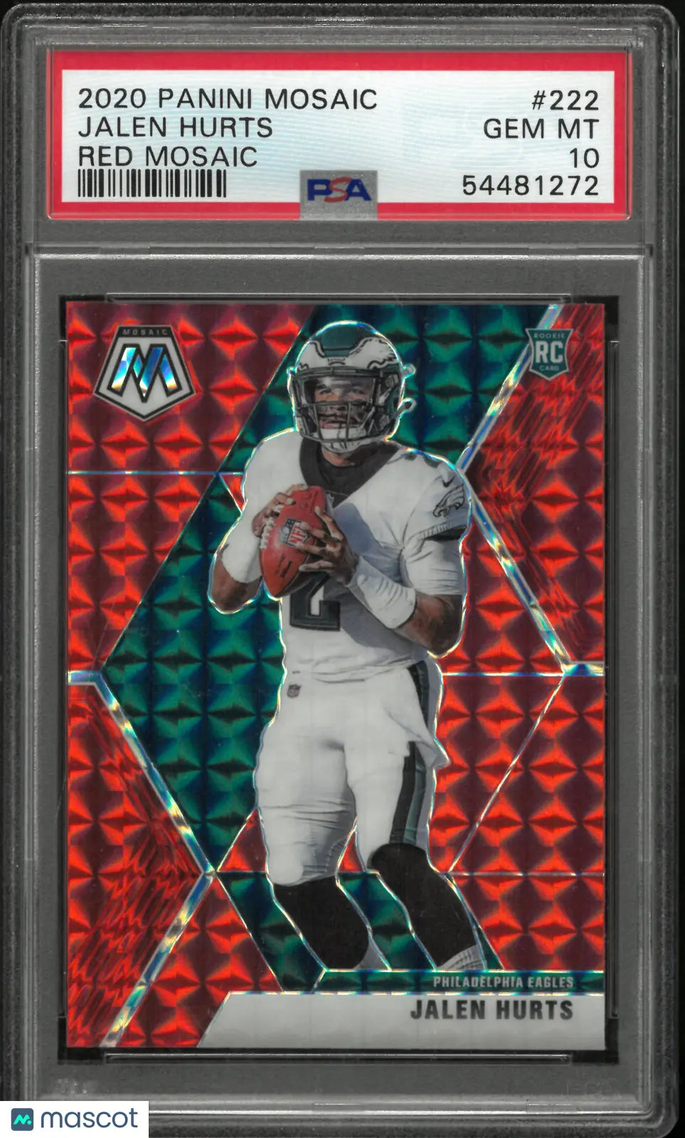 2020 Panini Mosaic Jalen Hurts #222 Red Rookie RC PSA 10 