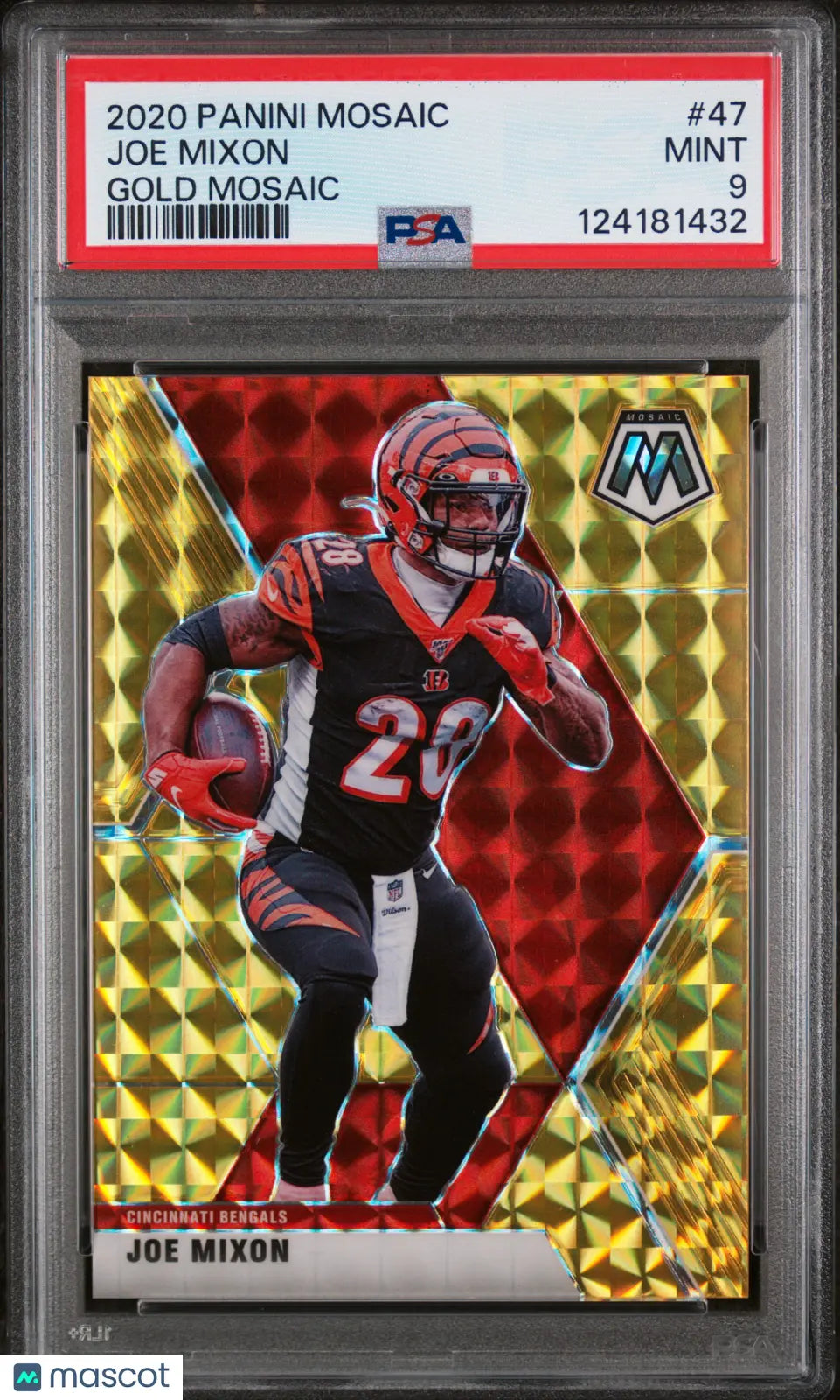 2020 Panini Mosaic Joe Mixon /17 Gold PSA 9 