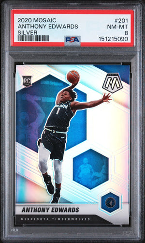 2020 Panini Mosaic Rookie Anthony Edwards Silver RC PSA 8 