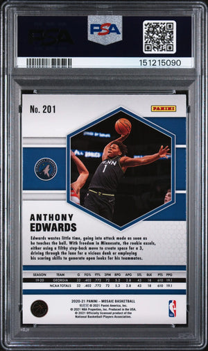 2020 Panini Mosaic Rookie Anthony Edwards Silver RC PSA 8 