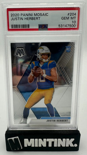 2020 Panini Mosaic Rookie Justin Herbert RC PSA 10 