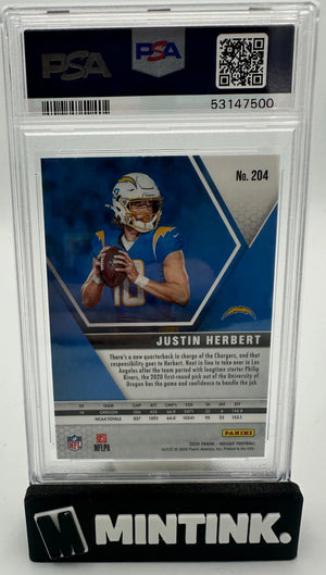 2020 Panini Mosaic Rookie Justin Herbert RC PSA 10 